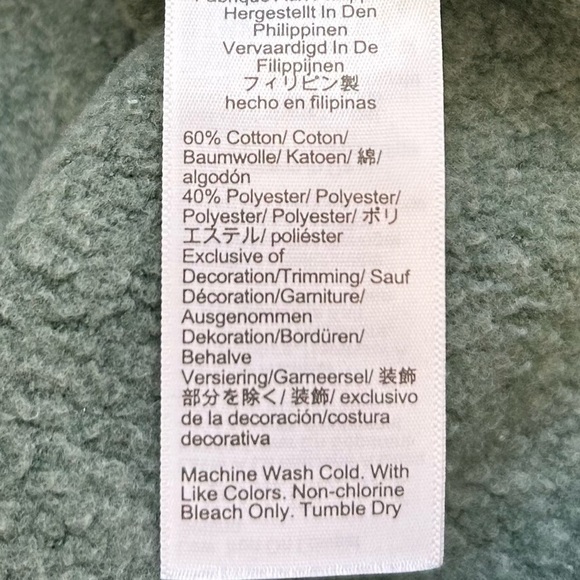 JCrew/Wide button-collar pullover sweatshirt/Size L/ pastel green - Picture 7 of 11